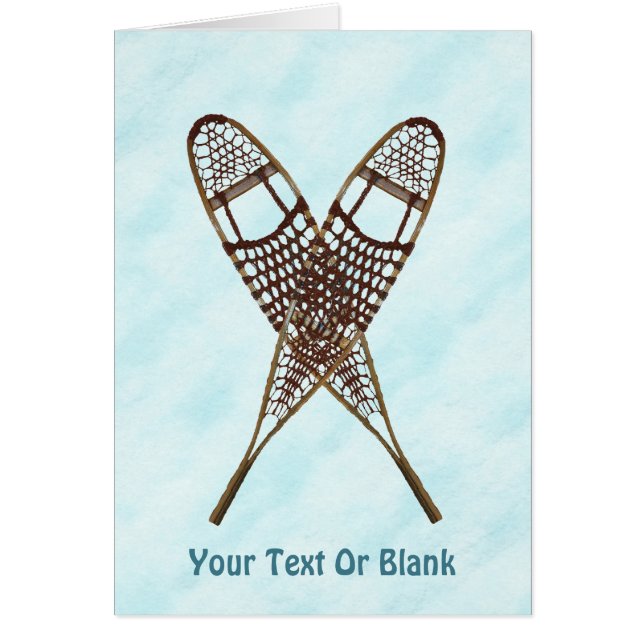 Snöskor på Snö Hälsningskort (Framsidan)