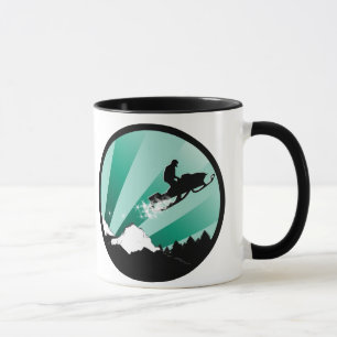 snöskoter. pthalo. cirkel. mugg