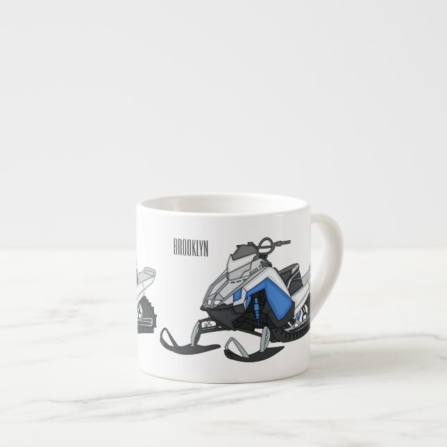 Snöskoter serieillustration espressomugg (Framsida höger)
