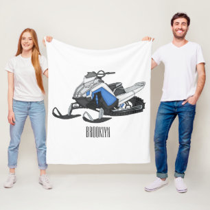 Snöskoter tecknad illustration fleecefilt