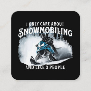 Snöskoteråkning Rolig Snöskoter Fyrkantigt Visitkort