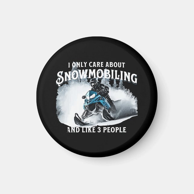 Snöskoteråkning Rolig Snöskoter  Magnet (Framsidan)