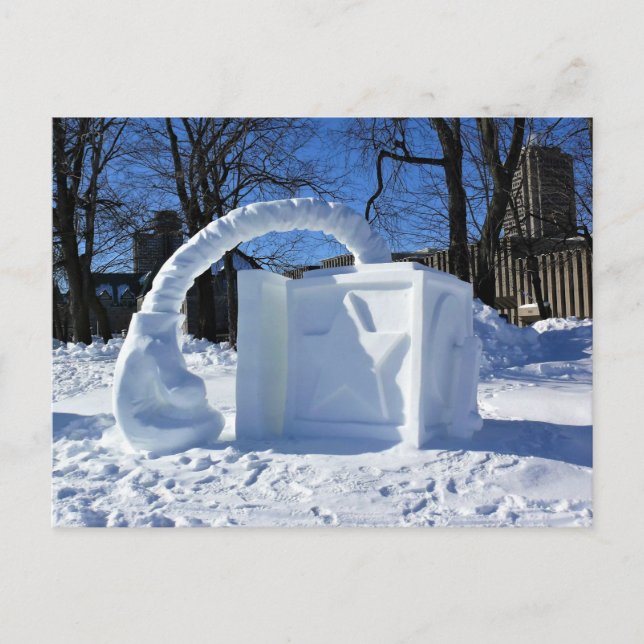 Snöskulptur, Quebec, Kanada Vykort (Framsida)