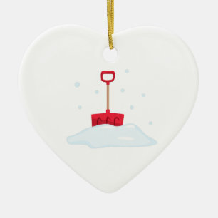 Snöskyffel Julgransprydnad Keramik