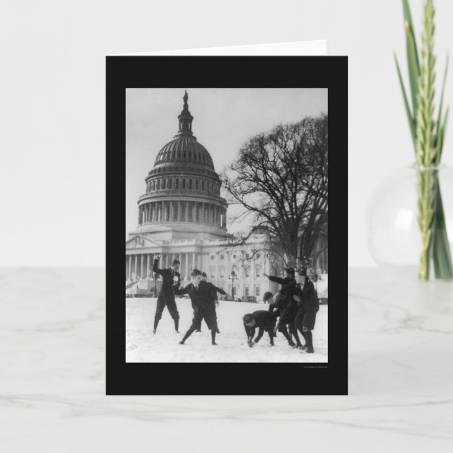 Snöslagsmål på huvudstad Washington, DC 1925 Kort (Framsida)