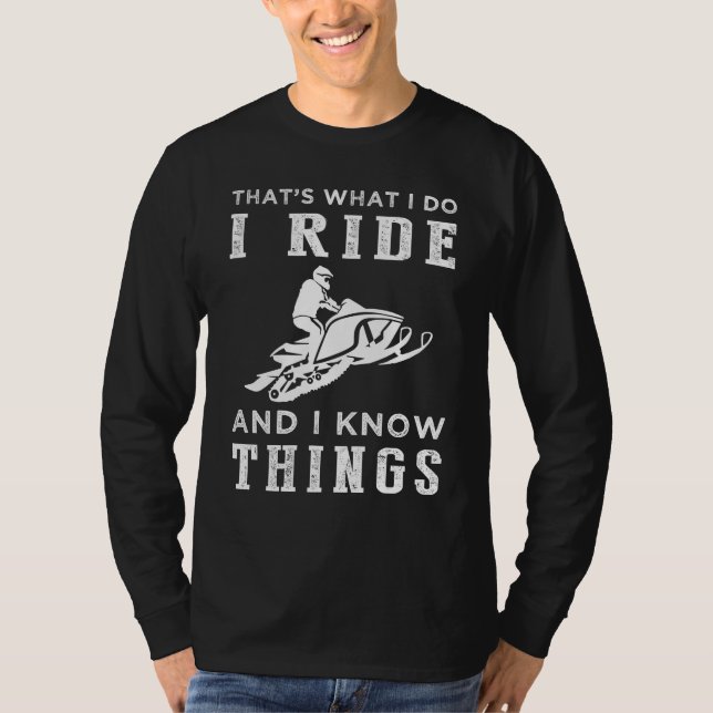 Snöspår & Trivia - Rolig Snowmobile T-shirt! T Shirt (Framsida)