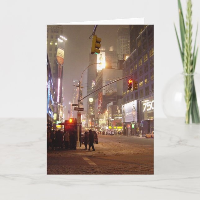 Snöstorm i det tomma kortet för stad helgkort (Framsida)