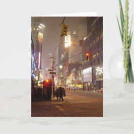 Snöstorm i det tomma kortet för stad helgkort