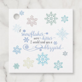 Snöstorm i Snowflake Kisses Helgdag Gift Märkres Gåvor Etiketter