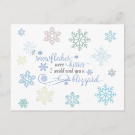 Snöstorm i Snowflake Kisses Winter Helgdag Vykort
