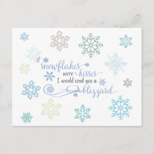 Snöstorm i Snowflake Kisses Winter Helgdag Vykort