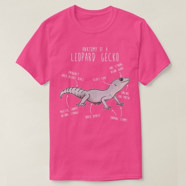 Snöstorm Leopard Gecko Lizard Reptile Anatomy T Shirt (Design framsida)