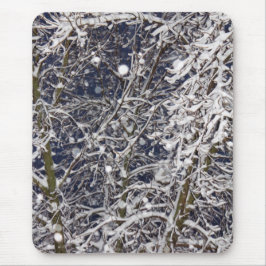 Snöstorm Träd med Grenar foto med Snö täckt med Musmatta