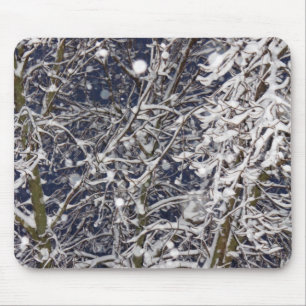 Snöstorm Träd med Grenar foto med Snö täckt med Musmatta