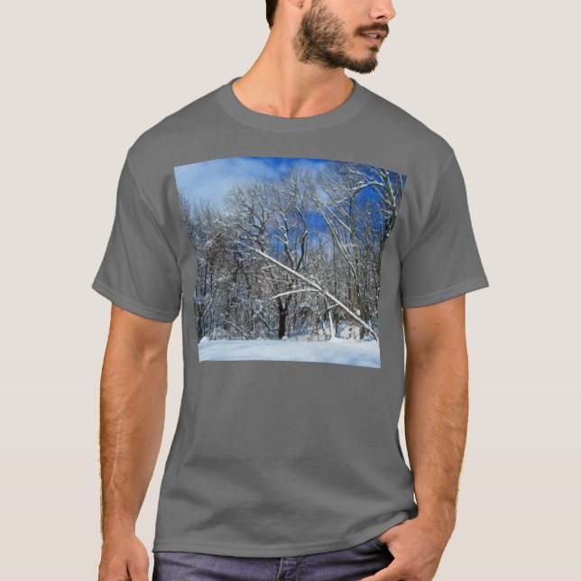 Snöstorm Träd olja T-shirt (Framsida)