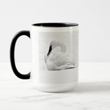 Snösvanar Svart och Vitt Mugg