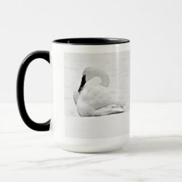 Snösvanar Svart och Vitt Mugg
