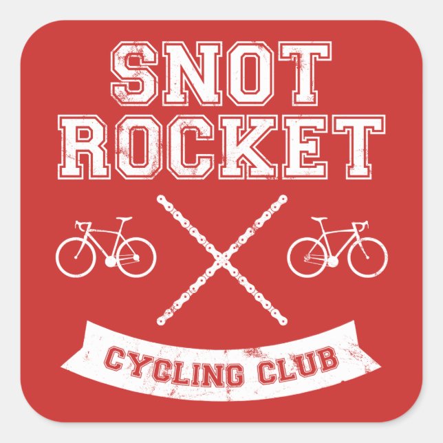 Snot Rocket Cycling Klubb Fyrkantigt Klistermärke (Framsida)