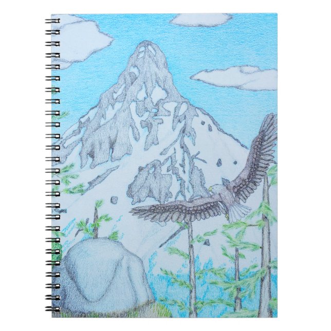 Snötäckt Berg & Örn Anteckningsbok (Framsidan)