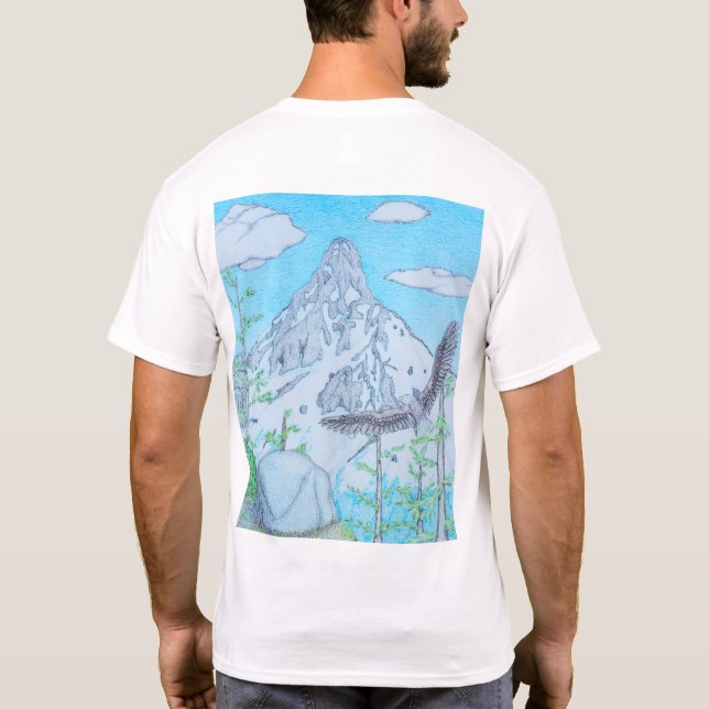 Snötäckt Berg & Örn T Shirt (Baksida)