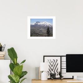 Snötäckt Mount St Helens Vulkan Landskap Poster