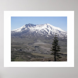 Snötäckt Mount St Helens Vulkan Landskap Poster