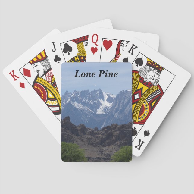 Snötäckta berg i Lone Pine  Casinokort (Baksidan)