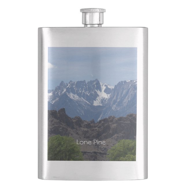 Snötäckta berg i Lone Pine Fickplunta (Framsidan)