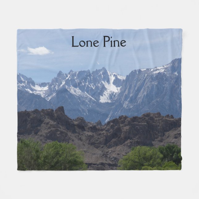 Snötäckta berg i Lone Pine  Fleecefilt (Framsidan (Horisontell))
