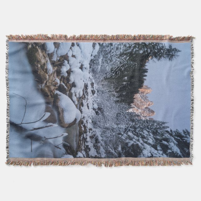 Snötäckta Geisler-bergskedjan Mysfilt (Framsidan)