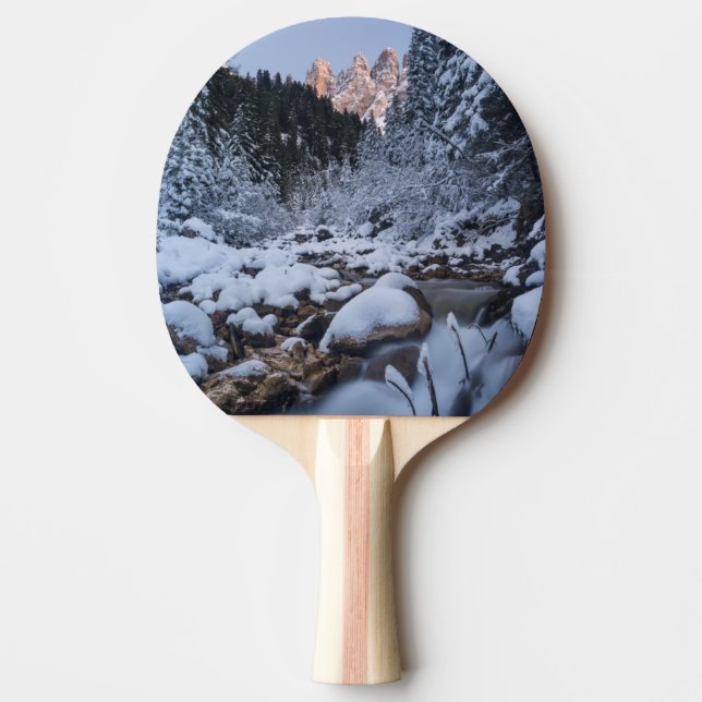Snötäckta Geisler-bergskedjan Pingisracket (Framsidan)