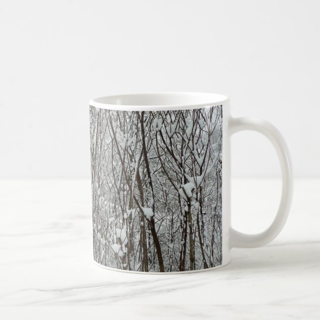Snötäckta grenar Vinter Abstrakt Kaffemugg (Höger)