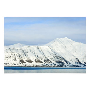 Snötäckta toppar Woodfjord Svalbard 2 Fototryck