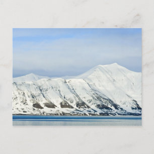 Snötäckta toppar Woodfjord Svalbard 2 Vykort