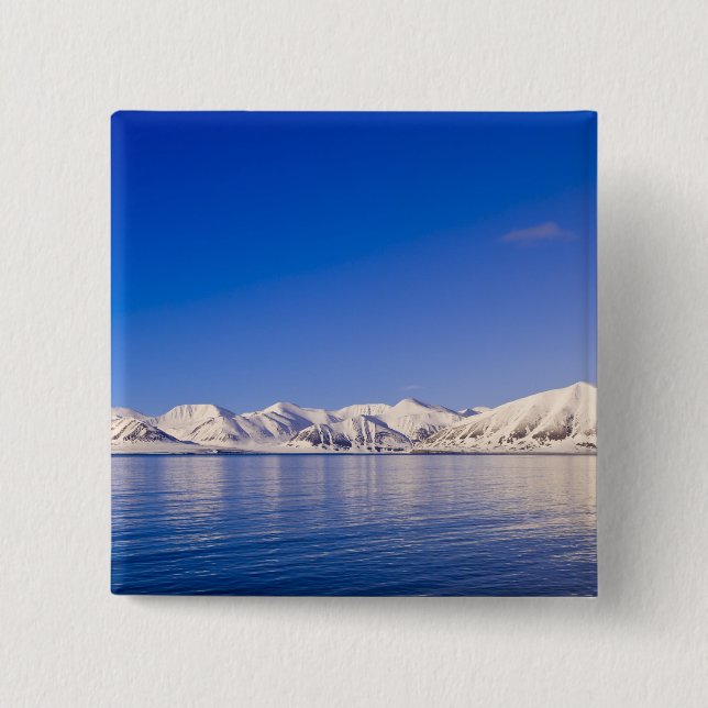 Snötäckta toppar Woodfjord Svalbard Knapp (Framsida)