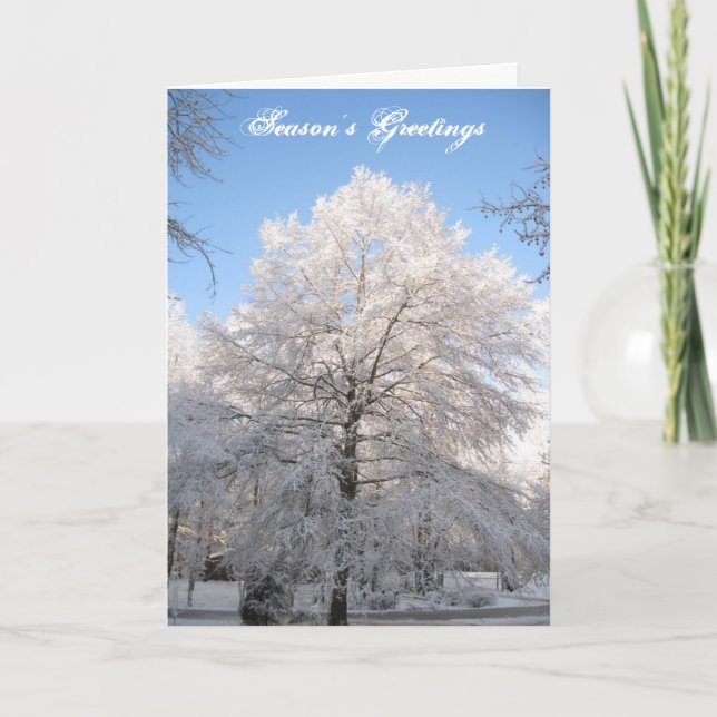Snöträdjulkort Helgkort (Framsida)