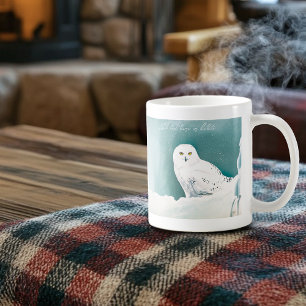 Snöuggla Arktisk Vinter Himmel Snö Teal Kaffemugg