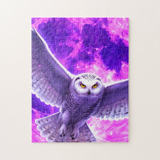 Snöuggla av Purple Moon Pussel (Vertikal)