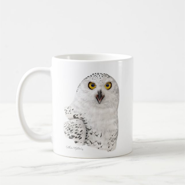 Snöuggla Karikatyr Kaffemugg (Vänster)