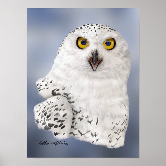 Snöuggla karikatyr poster (Framsidan)