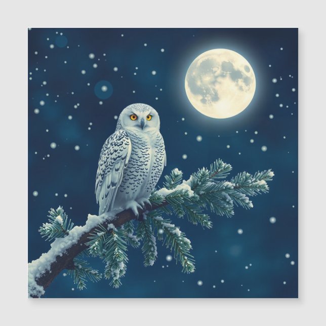 Snöuggla rolig julkort (Framsida)