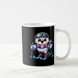 Snöuggla skidåkning söt uggla skidåkare kaffemugg