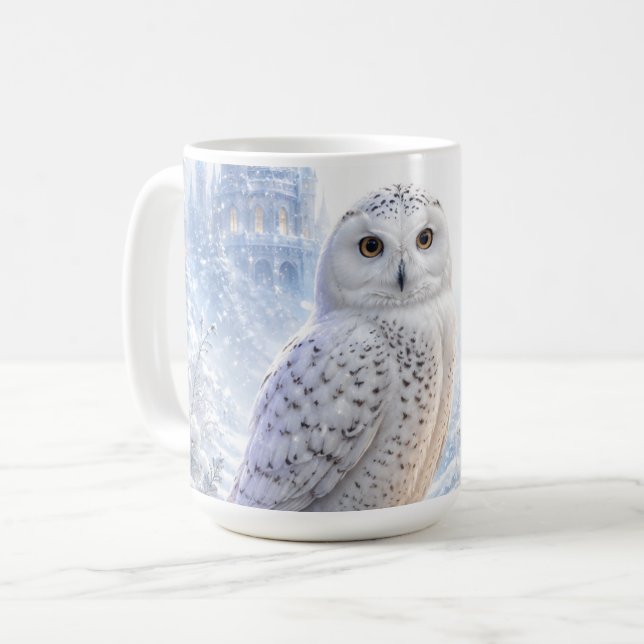 Snöuggla Vintermagi Kaffemugg (Framsida vänster)