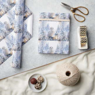 Snöuggla Vintermagi Presentpapper