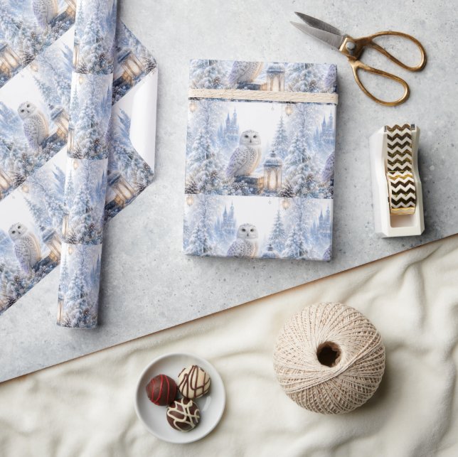 Snöuggla Vintermagi Presentpapper (Hantverk)