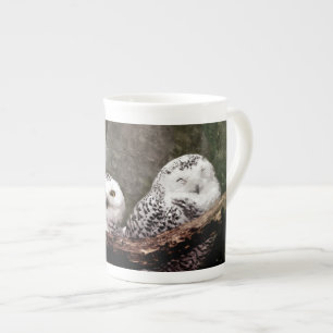 Snöugglorpar Träland Vilda Djur Konst Benporslin Mugg
