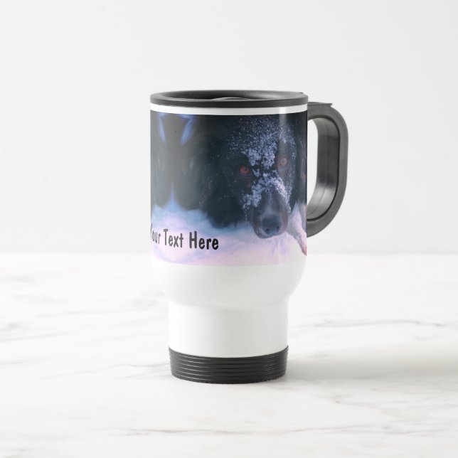Snövänd mot Gräns Collie Cute Personlig Resemugg (Framsida höger)