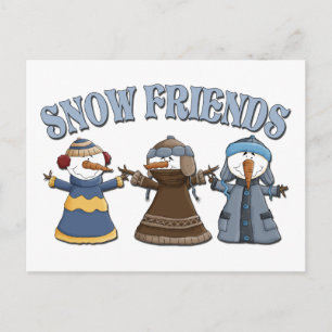 Snövänsnögubbear Vykort