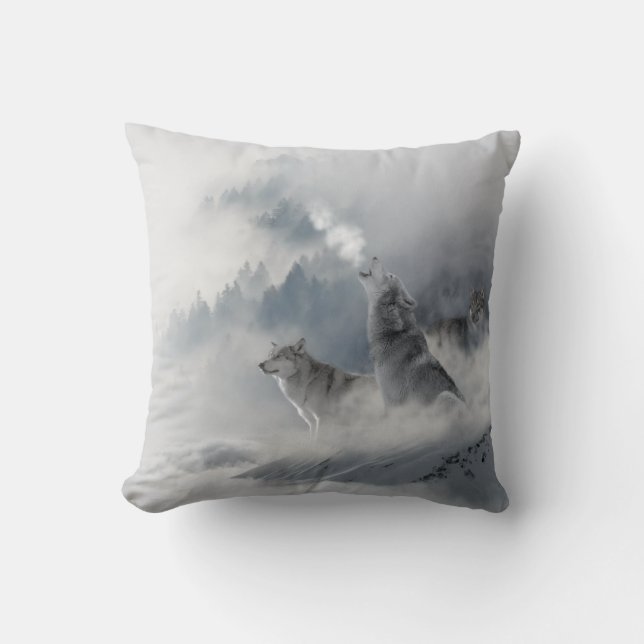 Snövargtryck Kudde (Framsida)