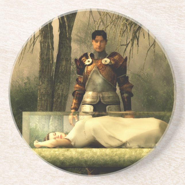 Snövit Glass kista Underlägg Sandsten (Framsidan)